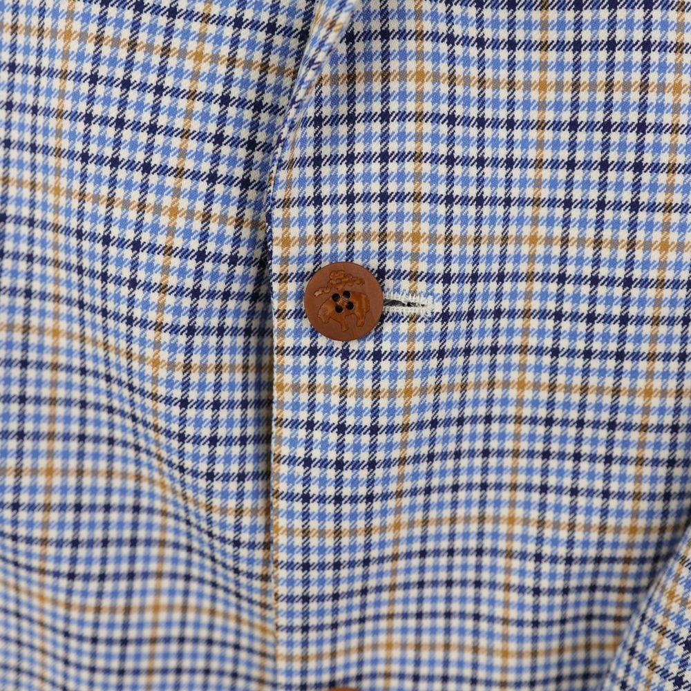 Brooks Brothers SaxXon Wool Sport Coat 42R 1818 Madison Blue Orange Glen Plaid - Picture 7 of 15